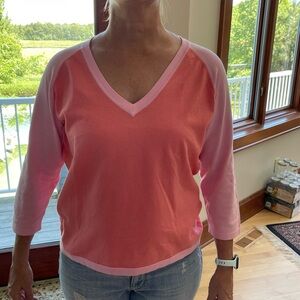 Saks Fifth Avenue Pink V-Neck Sweater